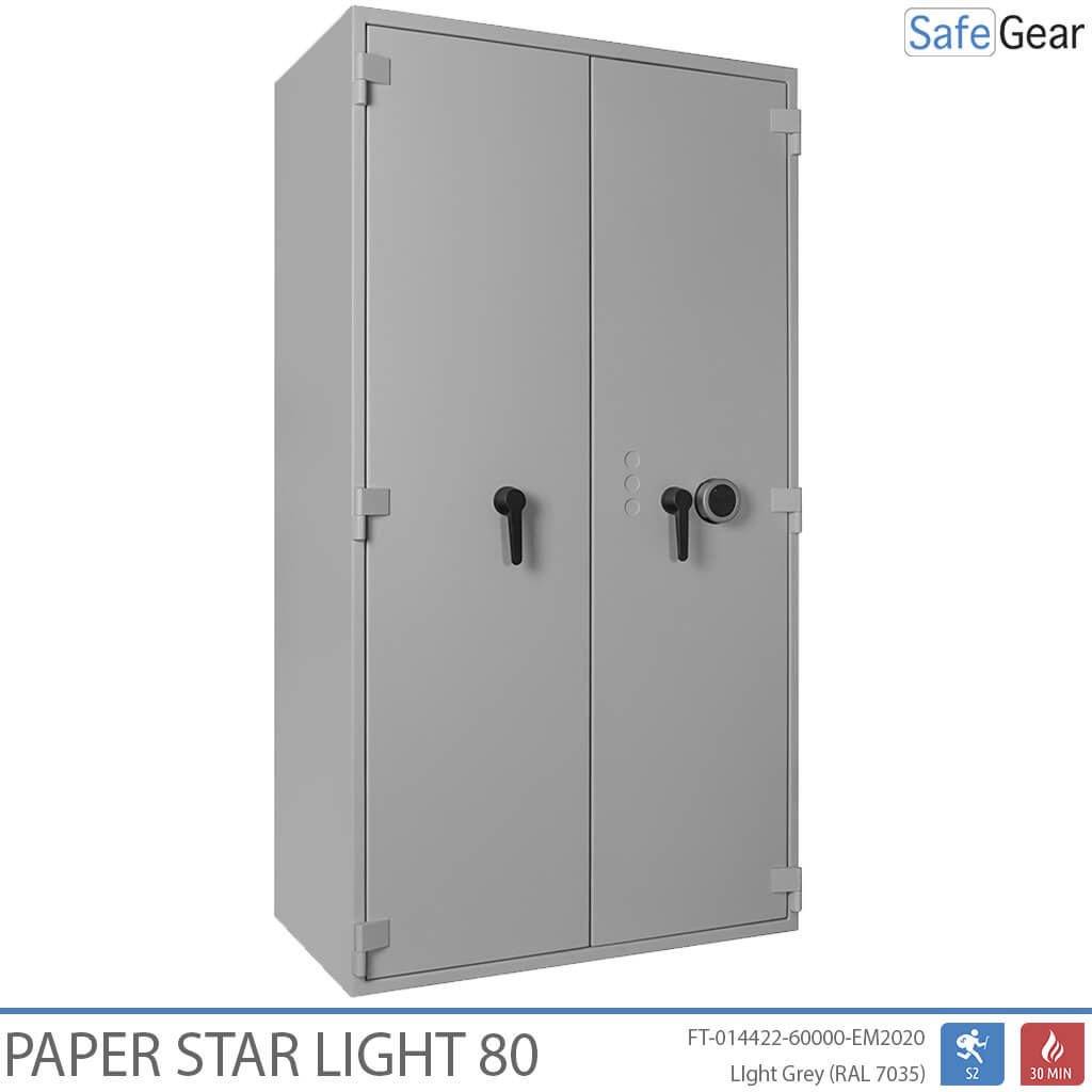 Paper Star Light 80 Asiakirjakaappi - 55 Kansioita - Murtoluokitus S2 / Palotesti 30 min