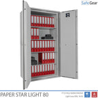 Paper Star Light two-door document safe, open with binders