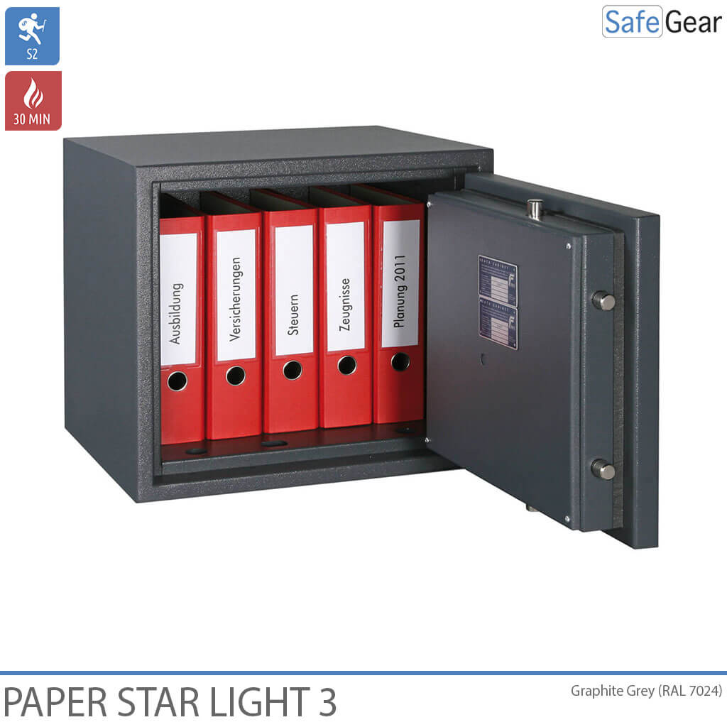 Paper Star Light 3 Paloturvakaappi - 5 Kansioita - Murtoluokitus S2 / Palotesti 30 min