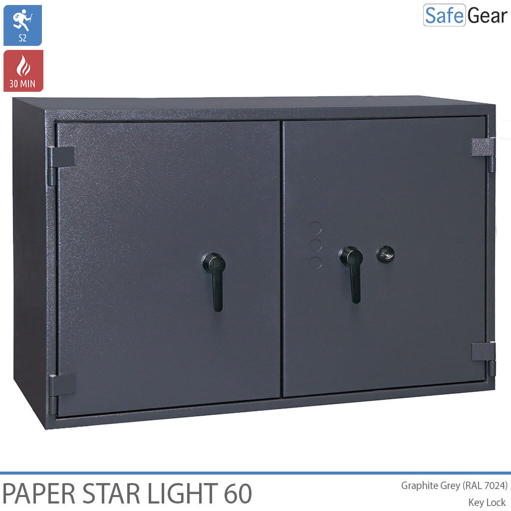 Paper Star Light 60 Asiakirjakaappi - 28 Kansioita - Murtoluokitus S2 / Palotesti 30 min