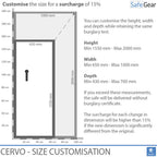 Cervo size customisation: height, width and depth on request