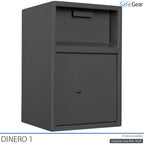 Dinero 1 deposit safe in Graphite Grey, closed