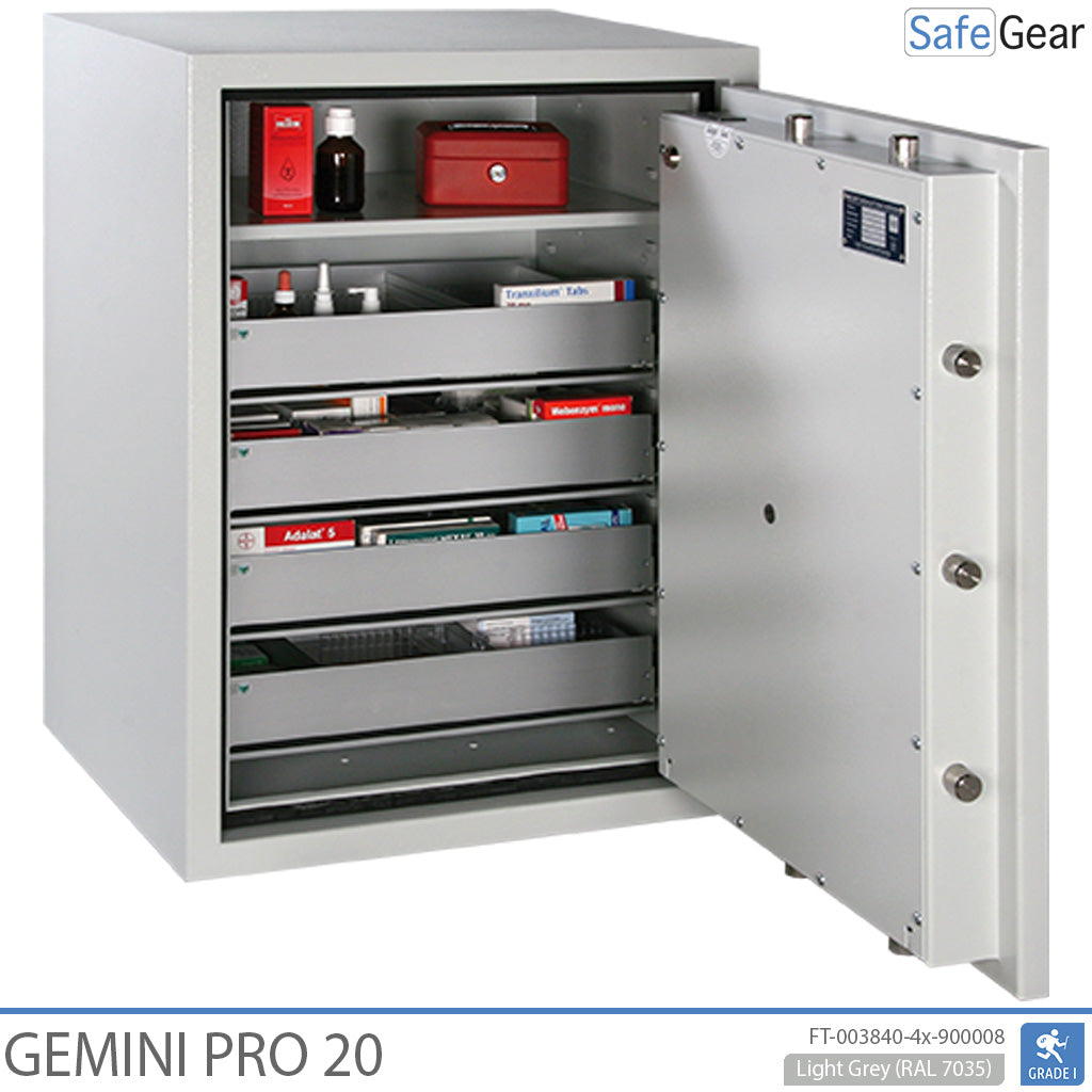 Gemini Pro 20 - Apoteksskåp (141 Liter) - 4 lådor - Inbrottstest Klass I
