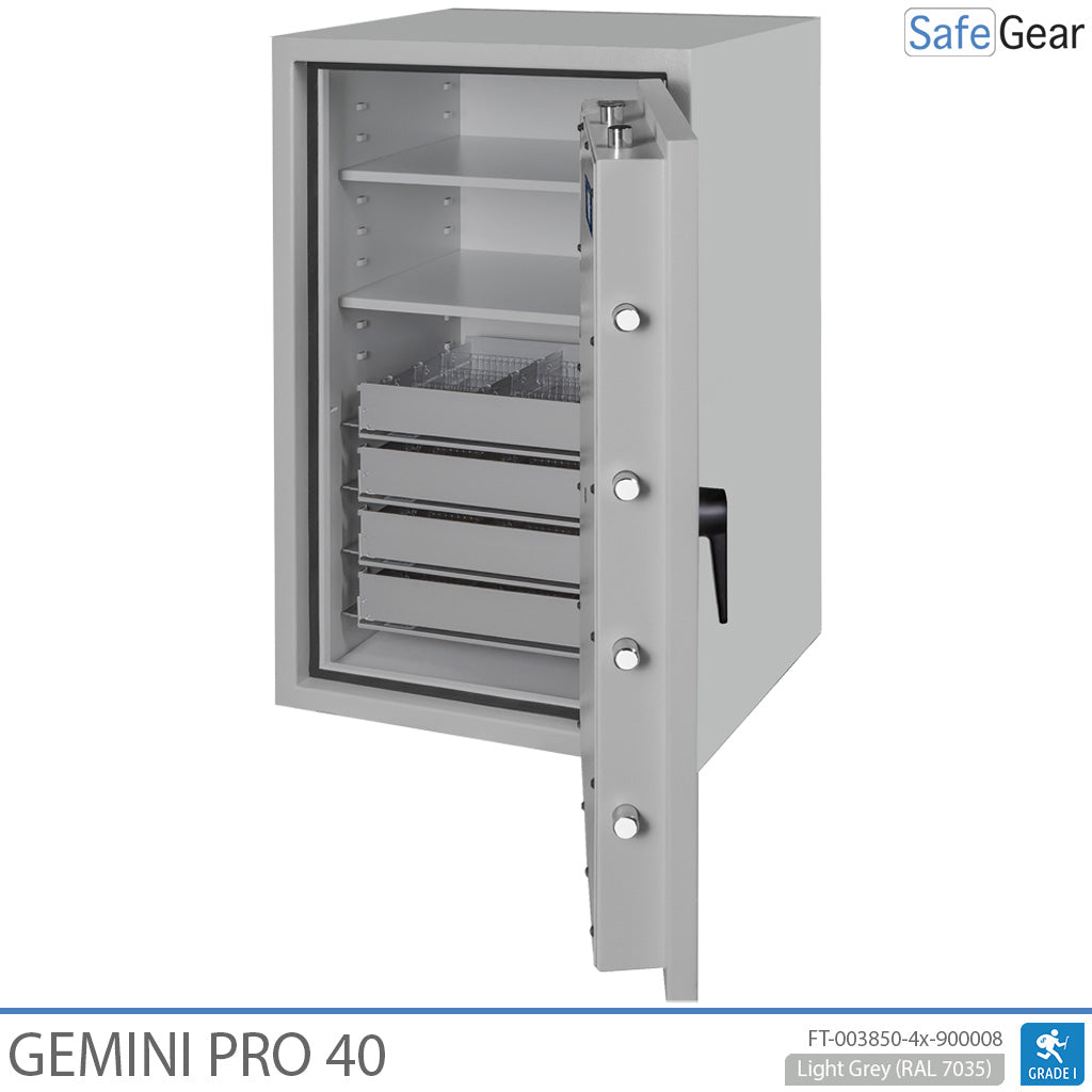 Gemini Pro 40 Apoteksvärdeskåp (180 Liter) - 4 Lådor - 2 Hyllor - Inbrottstest Klass I