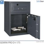 Gemini Pro D-I 175 deposit safe with the safe door open