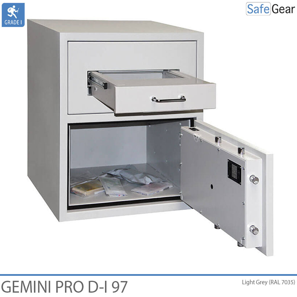 Gemini Pro D-I 97 deposit safe with the deposit drawer and safe door open