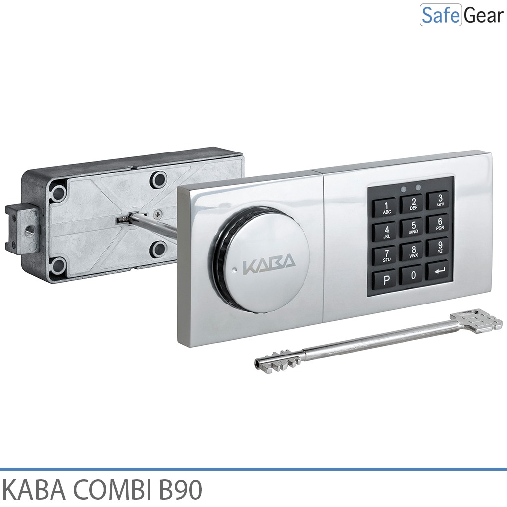Kaba Combi B90 -yhdistelmälukko kassakaappiin ja hätäavain