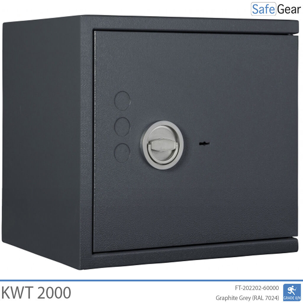 KWT 2000 gun safe in Graphite Grey, door closed