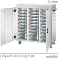 LFW-kannettavatietokonetrolley - 30 kannettavaa tietokonetta latauksella