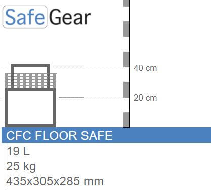 Ollé CFC floor safe - size illustration