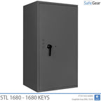 STL 1680 key safe in Graphite Grey, closed