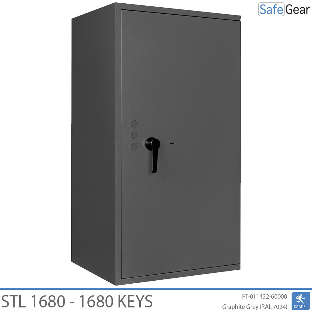 STL key safe in Graphite Grey, closed