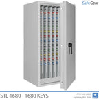 STL key safe in Light Grey, door open with pull-out key walls
