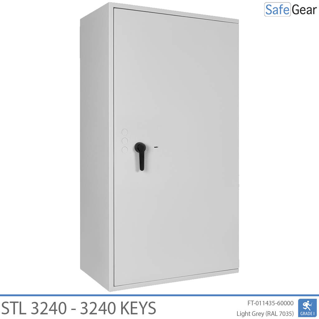 STL 3240 key safe in Light Grey, front view