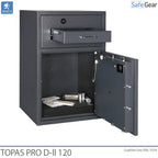 Topas Pro D-II 120 with the deposit drawer and safe door open