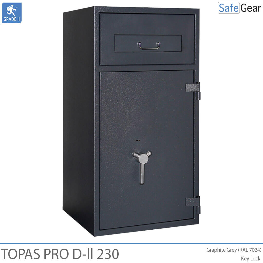Topas Pro D-II deposit safe with key lock, closed